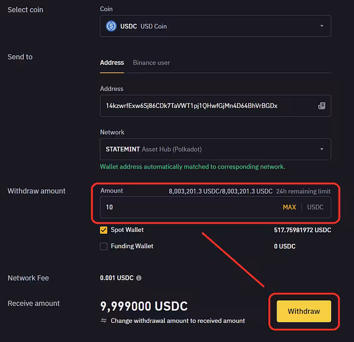 How to withdraw USDC from Binance to Polkadot 7 verify-withdrawal