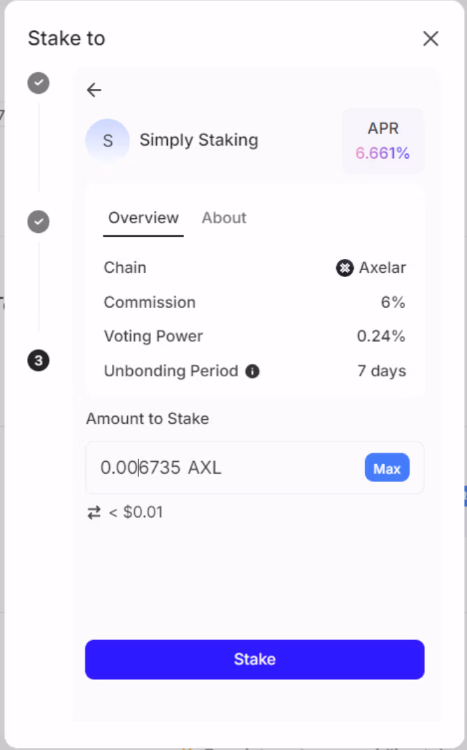 Axelar Staking Guide 10 Chose AXL Staking Amount
