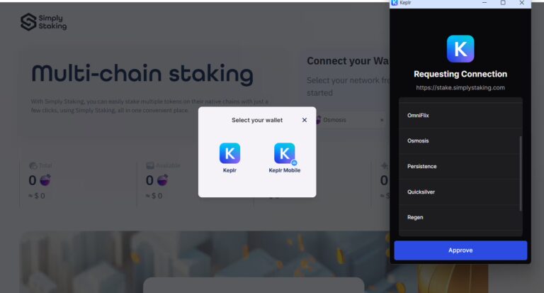 Axelar Staking Guide 3 Connect to KEPLR wallet