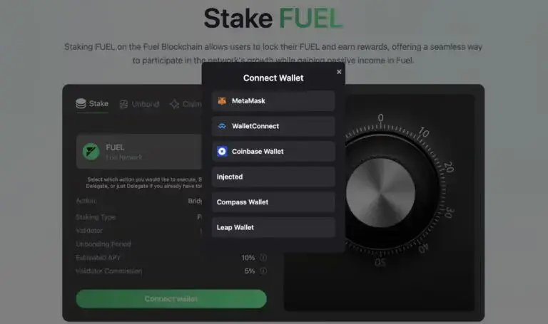 FUEL Staking Guide - How to stake Fuel 4 Connect to Fuel Wallet