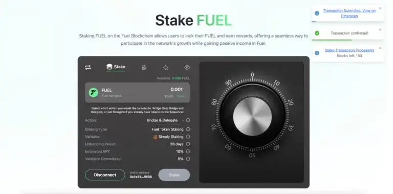 FUEL Staking Guide - How to stake Fuel 7 Wait until Stake Processing Time reaches Zero