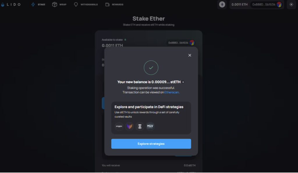 Get stETH Rewards