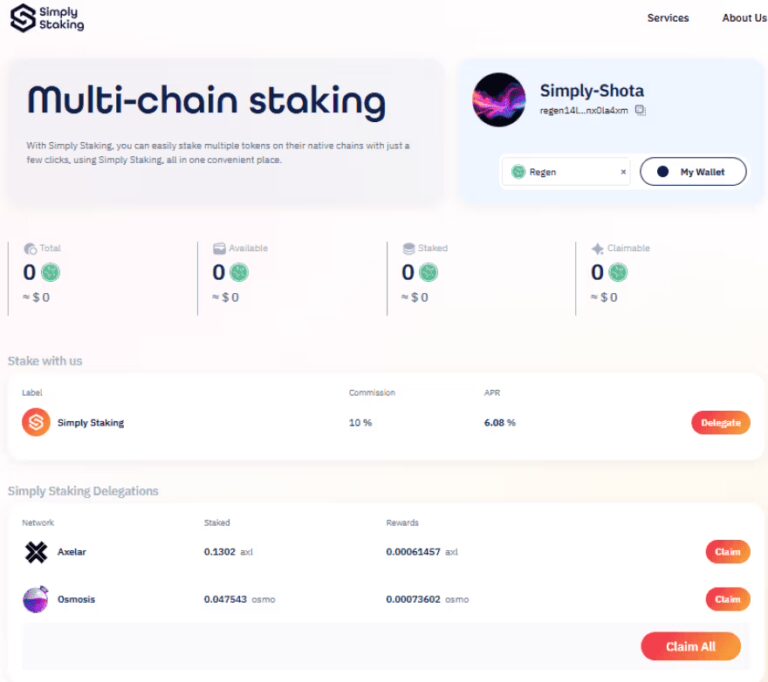 Choose Simply Staking for Staking Regen