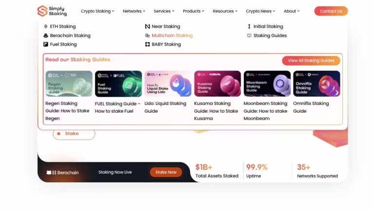 Click on Multichain Staking in the Simply Staking Menu