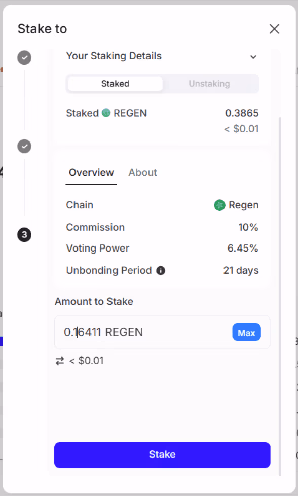 Delegate REGEN Stake