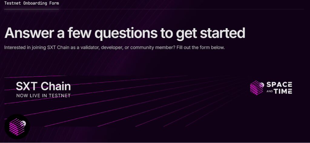 Join SXT Chain as validator, developer or community member