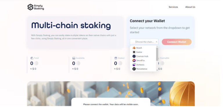 Search for Regen in the Multichain Staking Dashboard