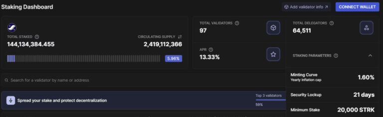 Introduction to Starknet 6 STRK Staking Dashboard
