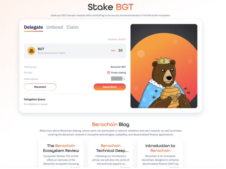 Berachain $BGT Staking Guide 5 Chose BGT amount to stake