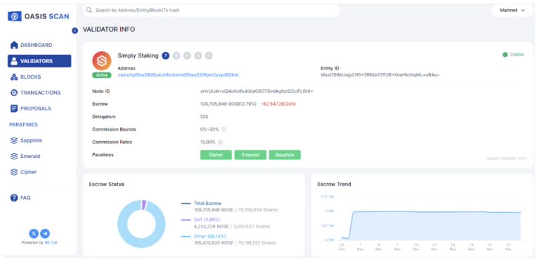 Oasis Staking Guide 3 Oasis Staking Dashboard