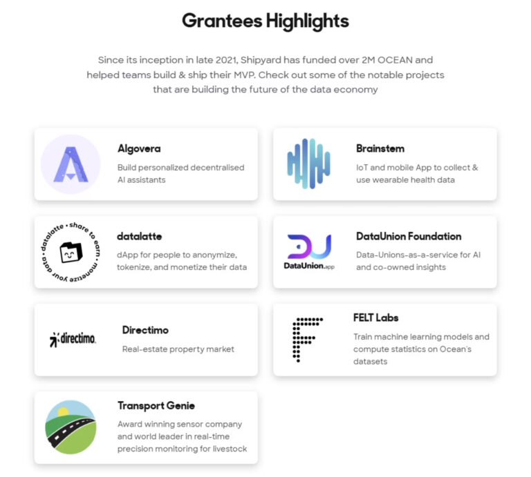 An Introduction to Ocean Protocol 5 OCEAN Grantees