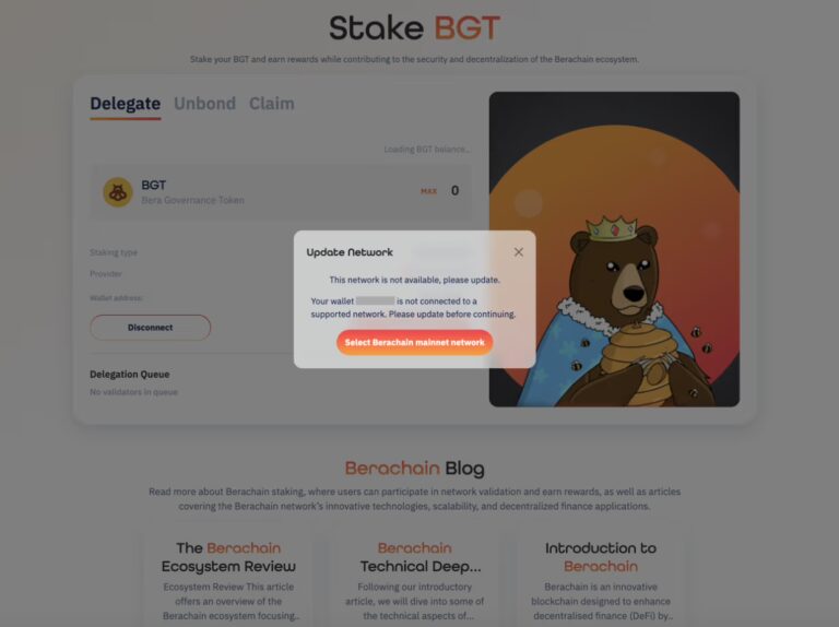 Berachain $BGT Staking Guide 4 Select Berachain Staking Network