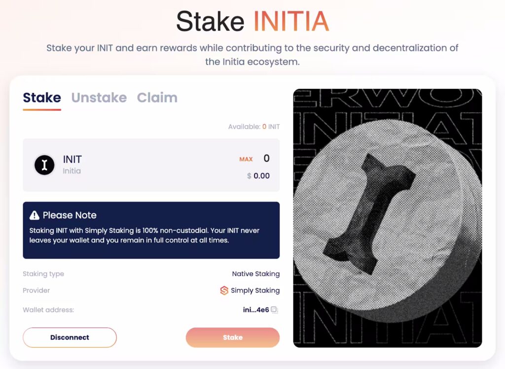 INITIA (INIT) Staking Guide 3 Stake Initia